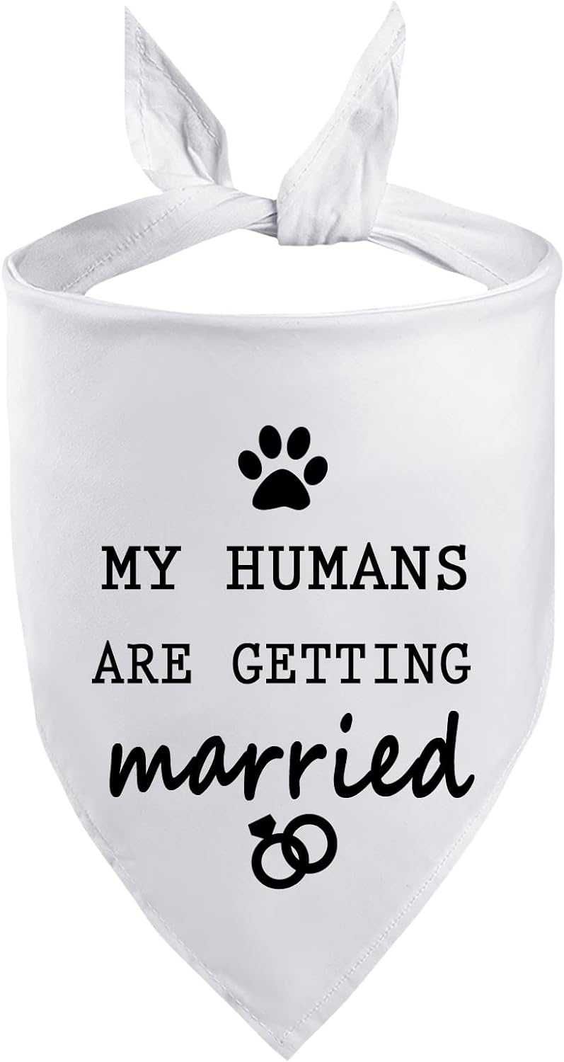 Lenço para cães / gatos de noivos "My humans are getting married" NOVO
