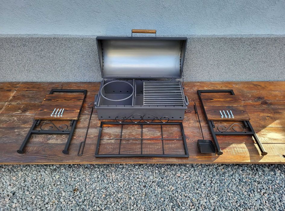 УСИЛЕНЫЙ! 3/4/5/6мм! 655мм! Мангал с Крышкой Барбекю на 10 Шампуров