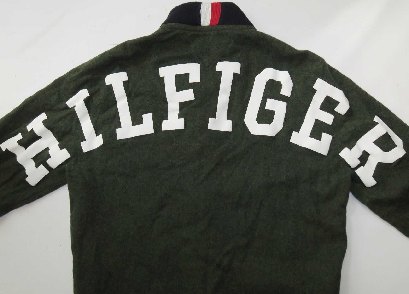 Tommy Hilfiger sweter rozpinany z dzianiny big logo casual M