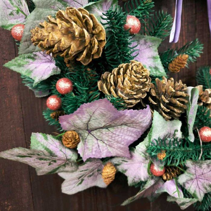 Wianek świąteczny wieniec ozdoba girlanda stół drzwi wykonany ręcznie
