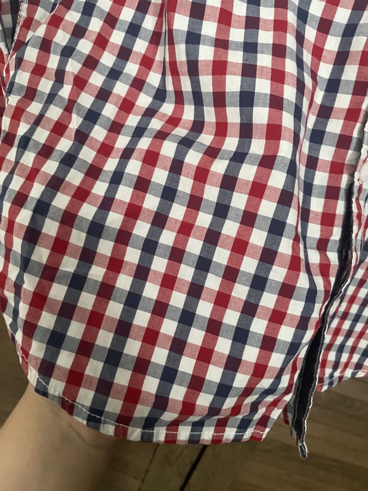 Koszula męska na długi rękaw w kratkę łaty na łokciach modne okazja