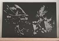 Alien vs Predator Obraz malowany na płótnie 40x60 cm.