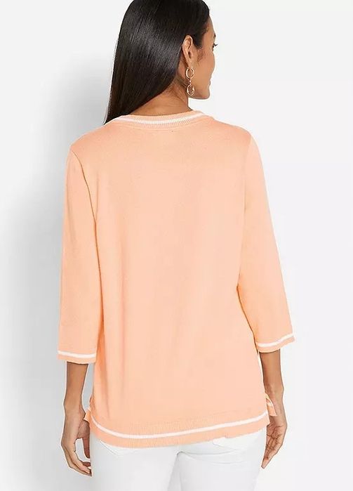 B.P.C bluza morelowa satynowo-dzianinowa 44/46.