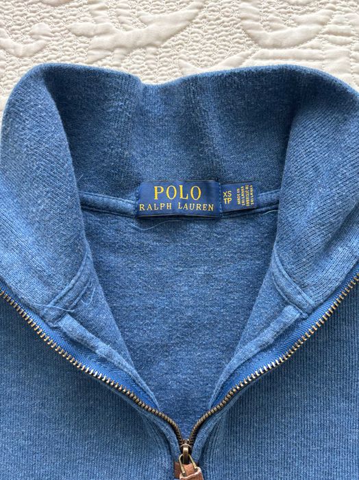 Pullover malha algodão c/ 1/4 zip azul XS - Polo Ralph Lauren