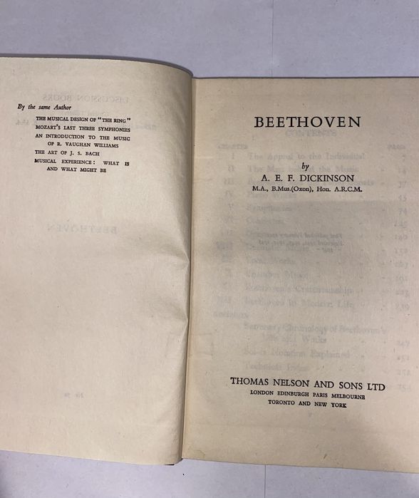 Beethoven A. E. F. Dickinson Discussion Books książka po angielsku