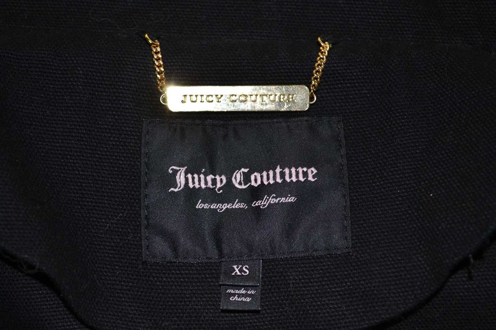 Черное джинсовое пальто на змейке парка фрак  Juicy Couture