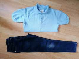 Zestaw bluzka polo Lacoste 146cm spodnie jeansy i trampki NylonRed 36