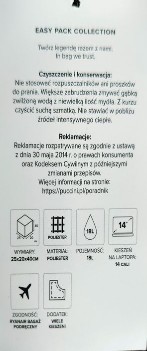 Puccini plecak wielofunkcyjny