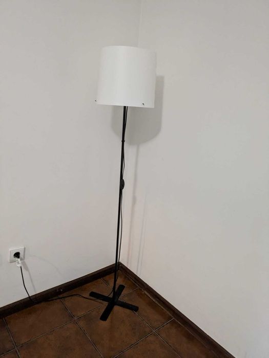 1 Candeeiro de pé, preto/branco, 150 cm