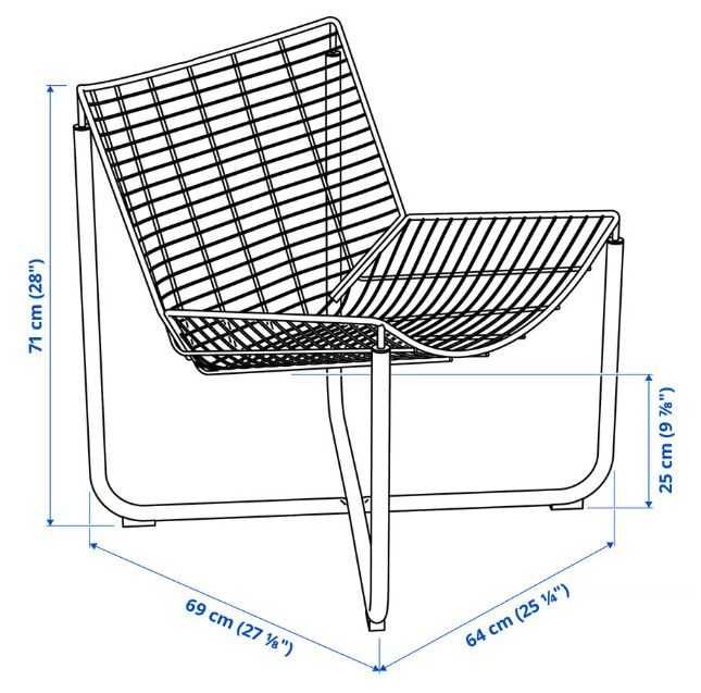 SKÅLBODA IKEA Fotel metalowy, pomarańczowy