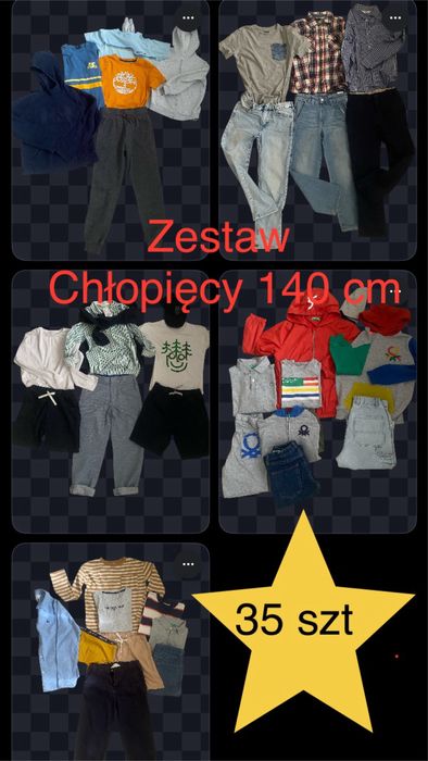 Paka zestaw ubrań chłopięcych szkoła, święta 140 Stan bardzo dobry.