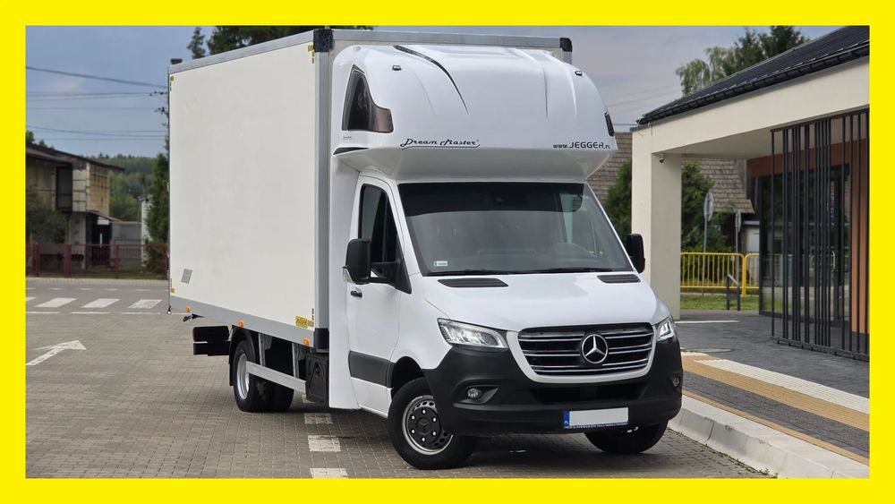 Mercedes-Benz SPRINTER 519 CDI 907❗❗3.0 190 KM / FULL OPCJA / AUTOMAT 9G-TRONIC / FULL LED / KONTENER 10EP  / PLANDEKA 10EP / DRZWI Z TYŁU / BLIŹNIAKI / XENON / RAMA / ZABUDOWA JEGGER / PODUSZKI PNEUMATYCZNE / SYPIALKA / SALON POLSKA ❗❗