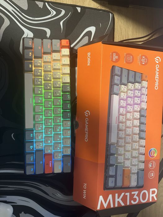 Клавіатура Механічна  GamePro MK130R HOT-SWAP RED Swich 60% RGB BLACK