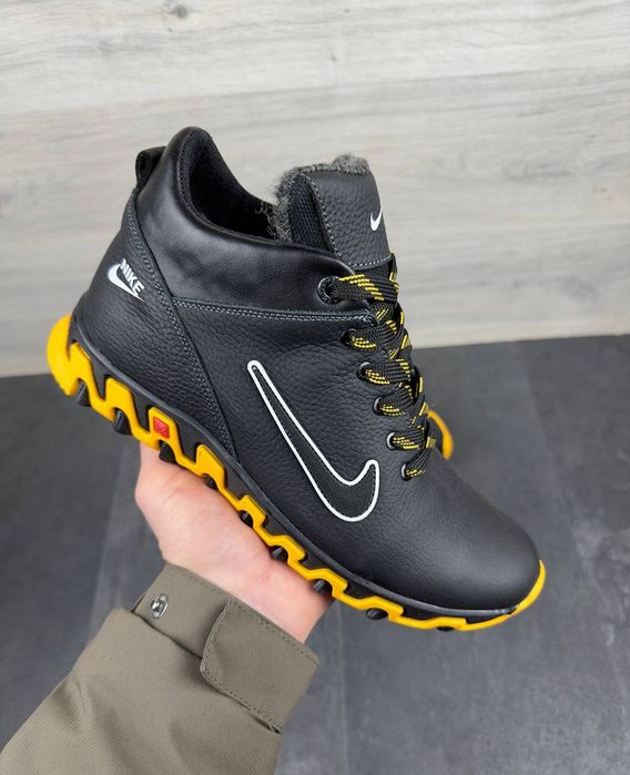 Кожаные ботинки для зимы (40-45) Мужская обувь утепленная