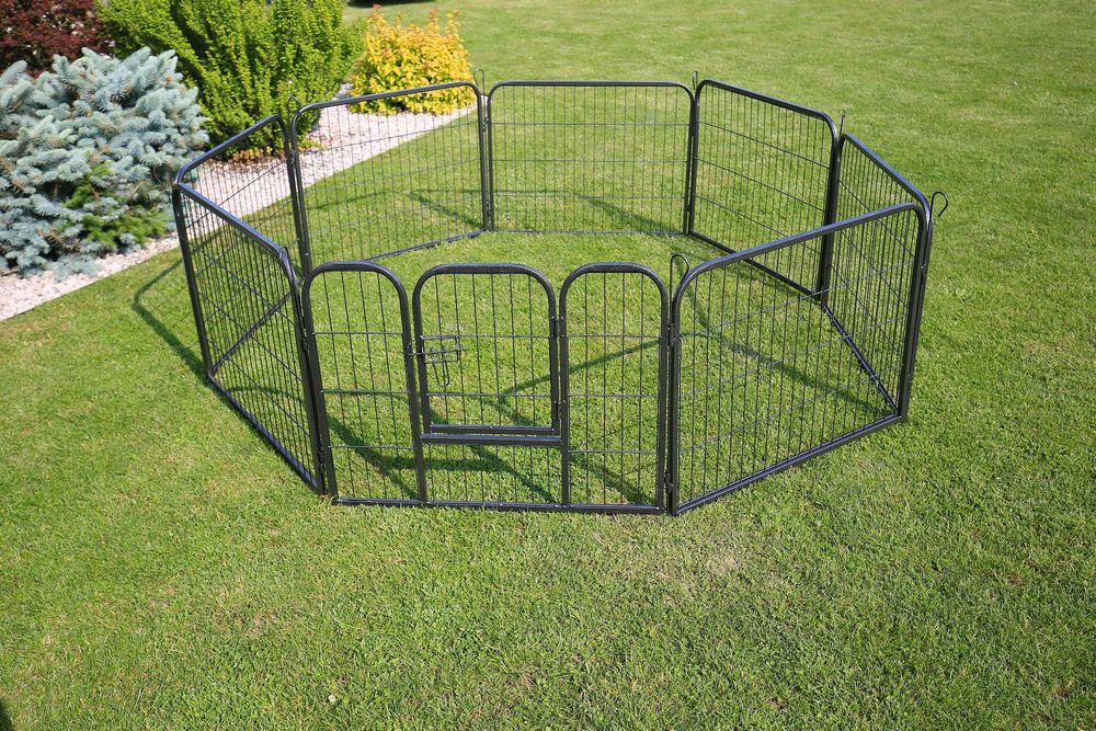 Kojec metalowy klatka zagroda modułowa dla psa zwierząt 8 paneli 80x60