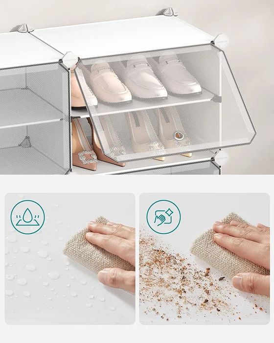 Modułowa szafka na buty organizer pudełka składane zestaw 6 SZT