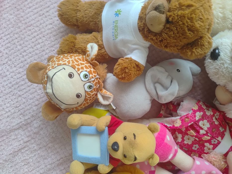 Zestaw pluszaków + duża lalka