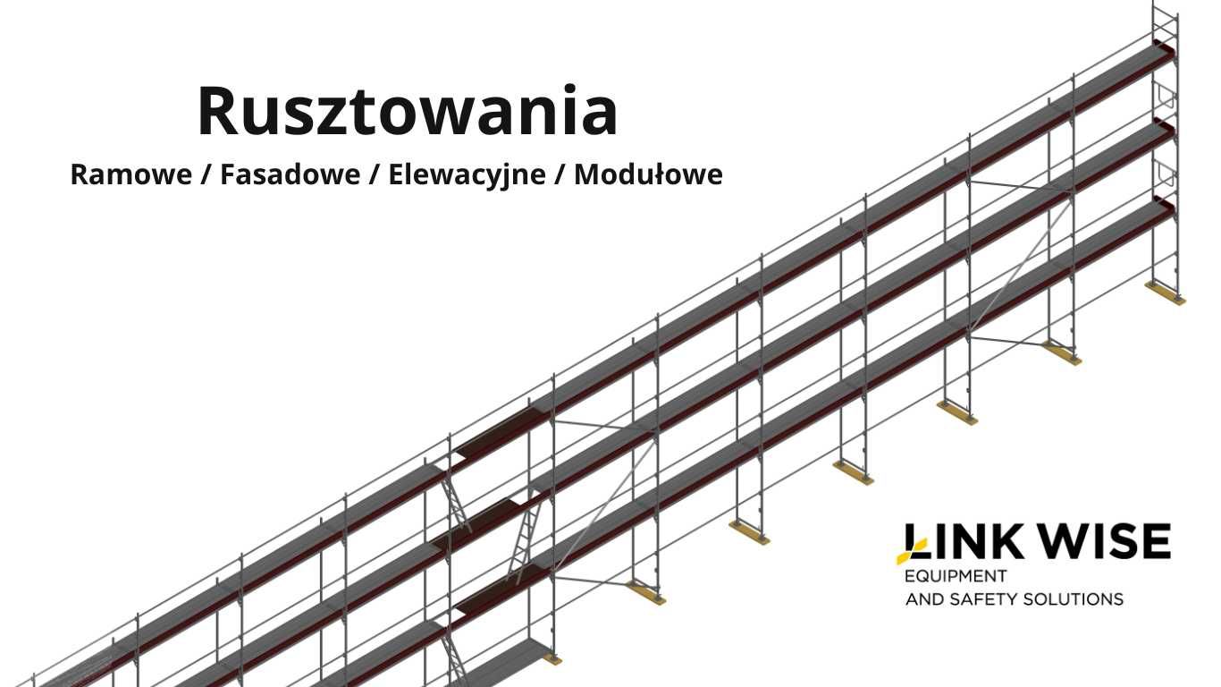 Rusztowania elewacyjne plettac  -  pow. rob.  168m2/ wys. rob. 8m