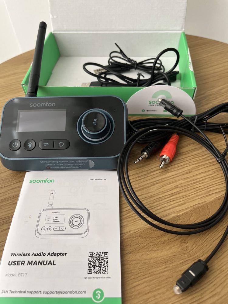 Bluetooth-передавач-приймач Soomfon 3-в-1 Bluetooth 5.0 Audio Adapter