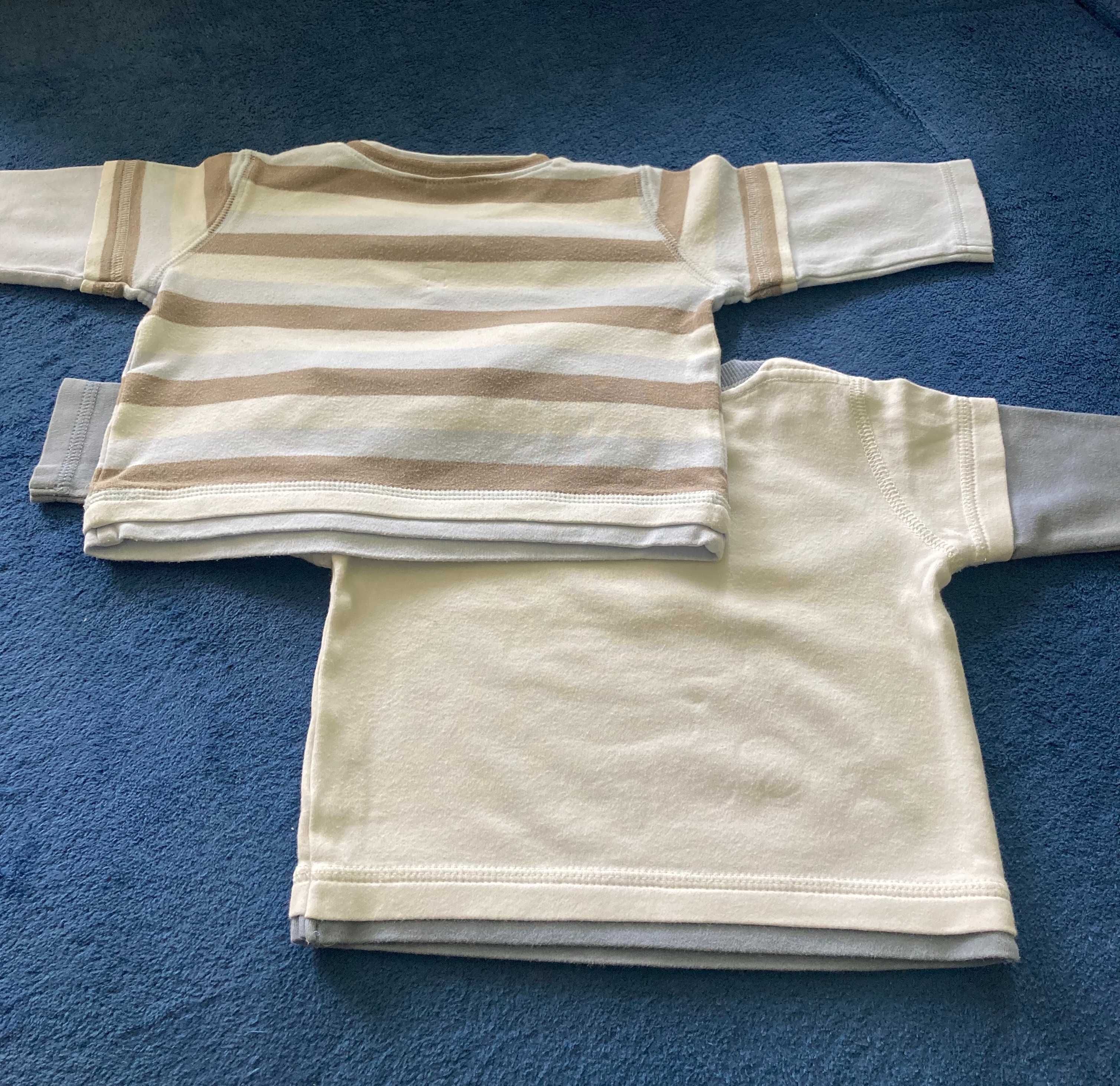 Komplet dwóch bluzeczek niemowlęcych, r. 2-5 mc