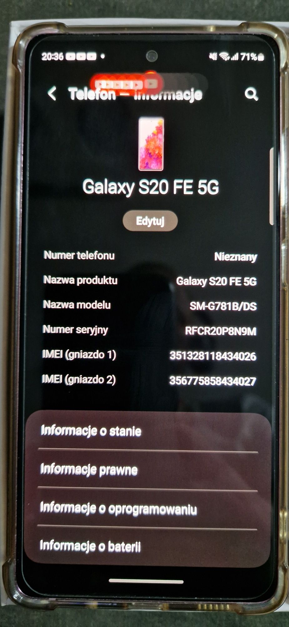 Samsung galaxy s20 FE 5G
