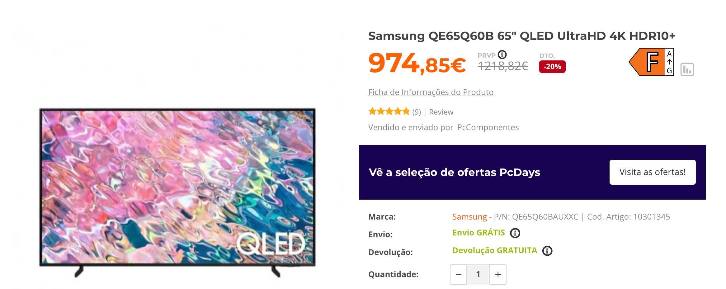 Samsung QE65Q60B 65" QLED UltraHD 4K HDR10+