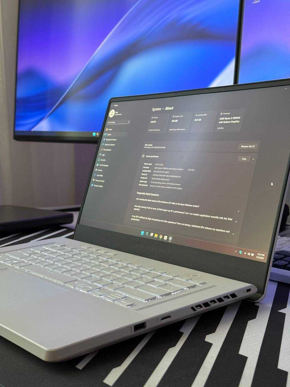 Asus ROG Zephyrus G15 GA503QR |Ryzen 9|RTX 3070|40 GB RAM|2 TB SSD
