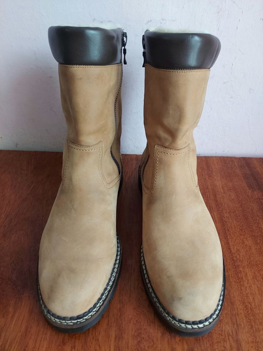 Чобітки ботинки зимові мисливські kandahar camel  кожані на меху оригі