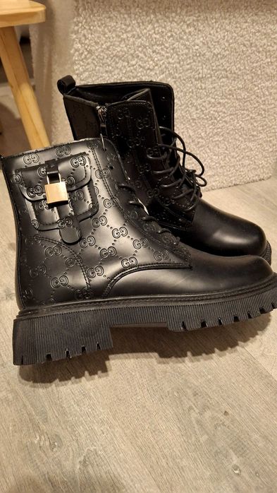 Nowe botki 39 zimowe jak guess lub gucci. Czarne damskie zimowe buty