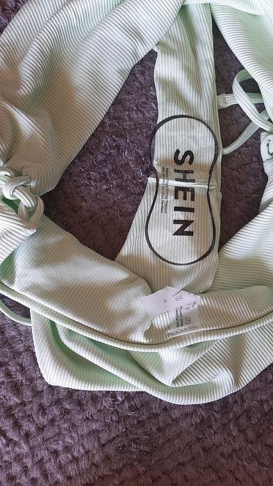 Miętowy 2 częściowy strój kąpielowy L