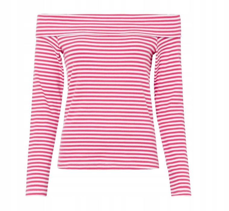 B.P.C bawełniana bluzka carmen w paski ^48/50