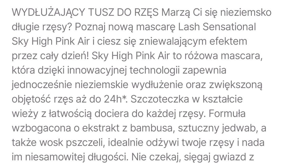 NOWY tusz do rzęs Maybelline pink air