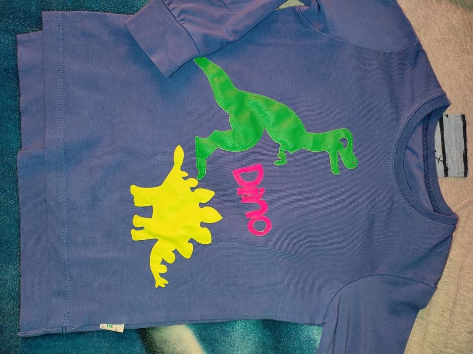Koszulka Dino z długim rękawem, 2 sztuki r.116 w dobrym stanie