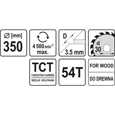 Tarcza Piła Widiowa 350X54Tx30Mm Yato