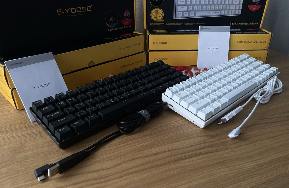 НОВІ Механічні Клавіатури E-YOOSO Z686RGB (RED SWITCH)