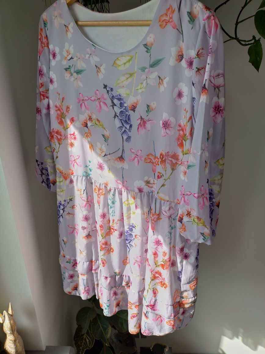 Szyfonowa sukienka liliowa
