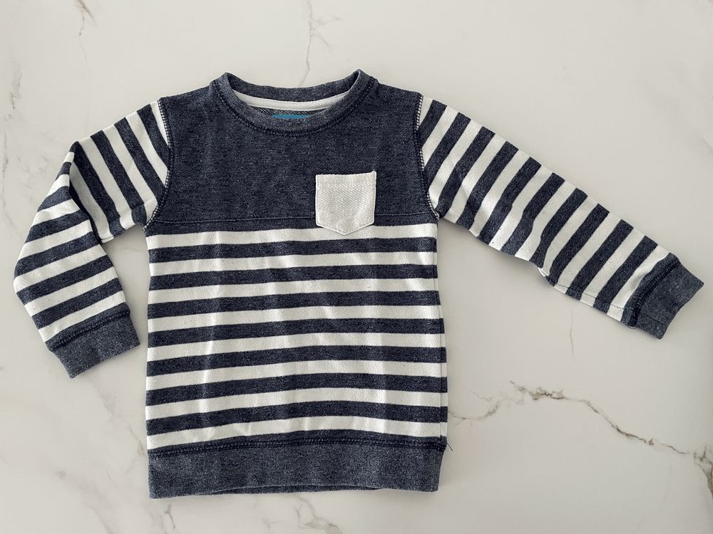 Sweatshirt azul mesclado com riscas Primark (24 - 36 meses)