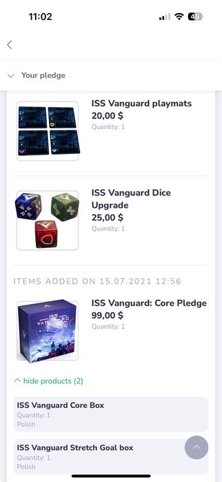 ISS Vanguard Core Pledge PL + Dice Upgrade + Playmats