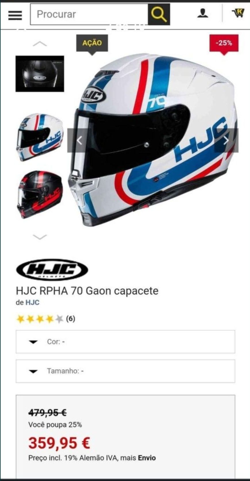 Capacete HJC RPHA 70 - Tam L