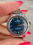 Zegarek damski vintage Eloga 17 Jewels – Swiss Made granatowa tarcza