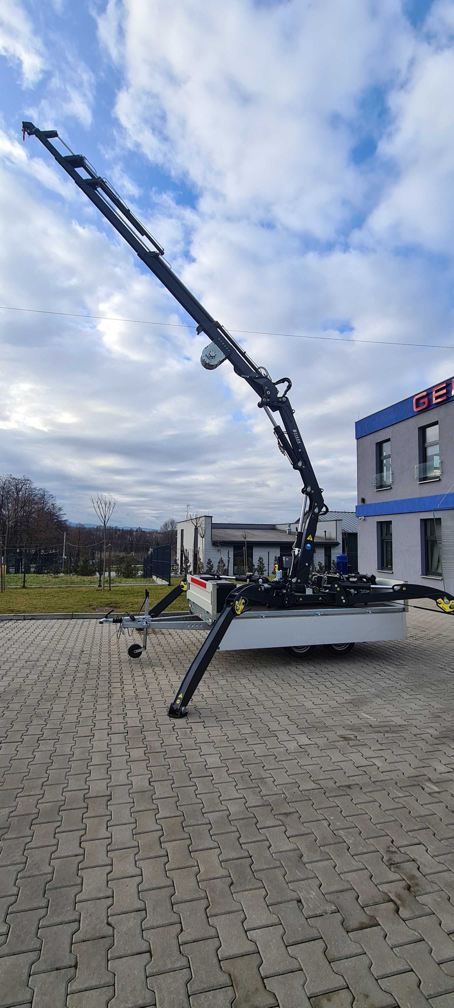Żuraw Befard trailer crane na przyczepie XJ55 Polski Producent