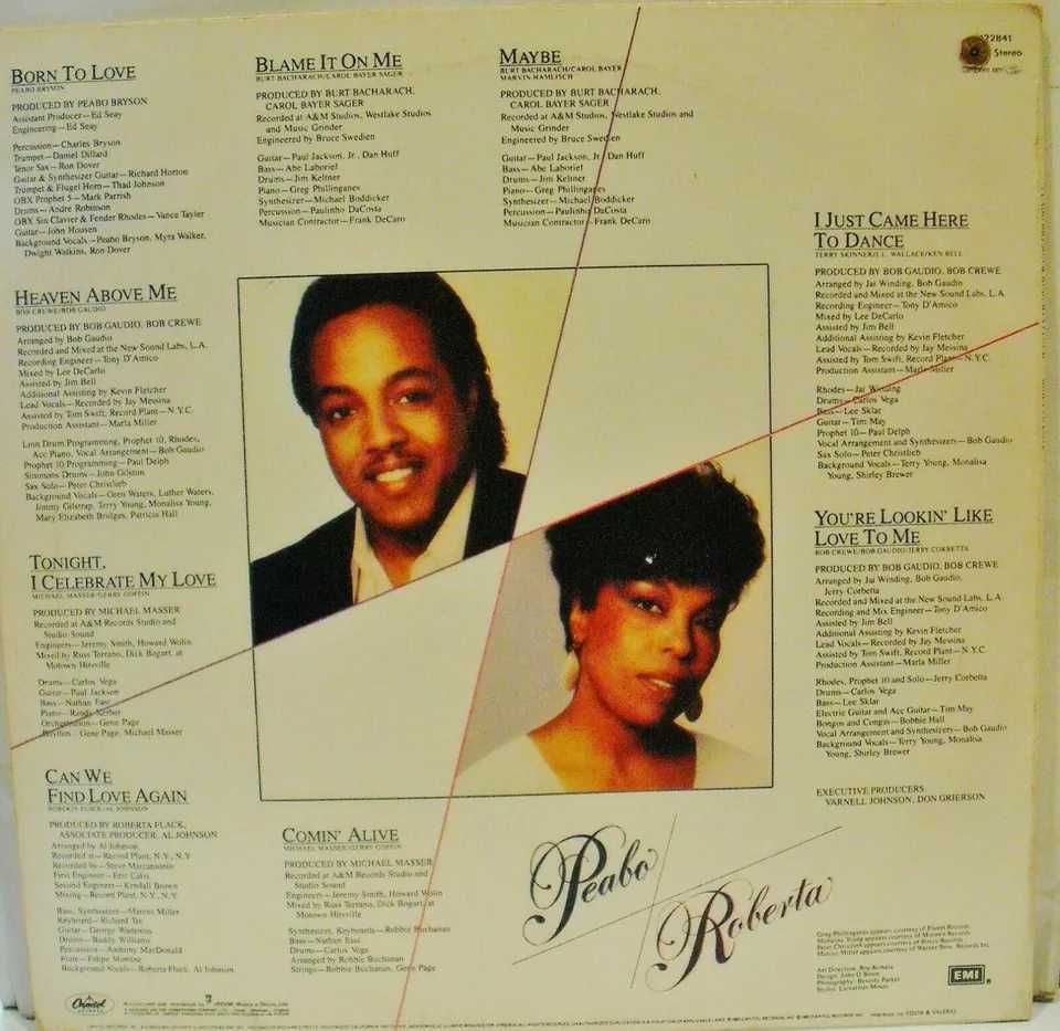 Roberta Flack Peabo Bryson /- Born To Love - LP - 33 RPM - 12" - 1983