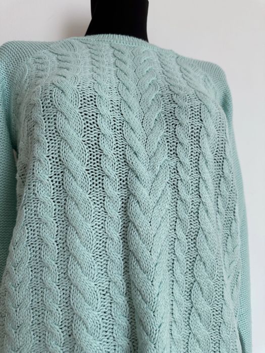 Miętowy sweter damski sweterek pleciony ciepły mięta okazja M 38 Cropp