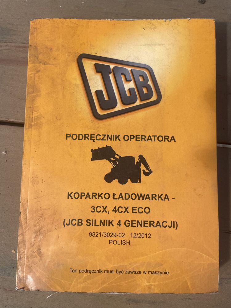 Podręcznik operatora koparko-ładowarka JCB 3CX 4CX ECO