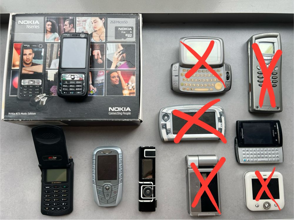 Лот Nokia 9210, 7280, N73, Motorola Startac