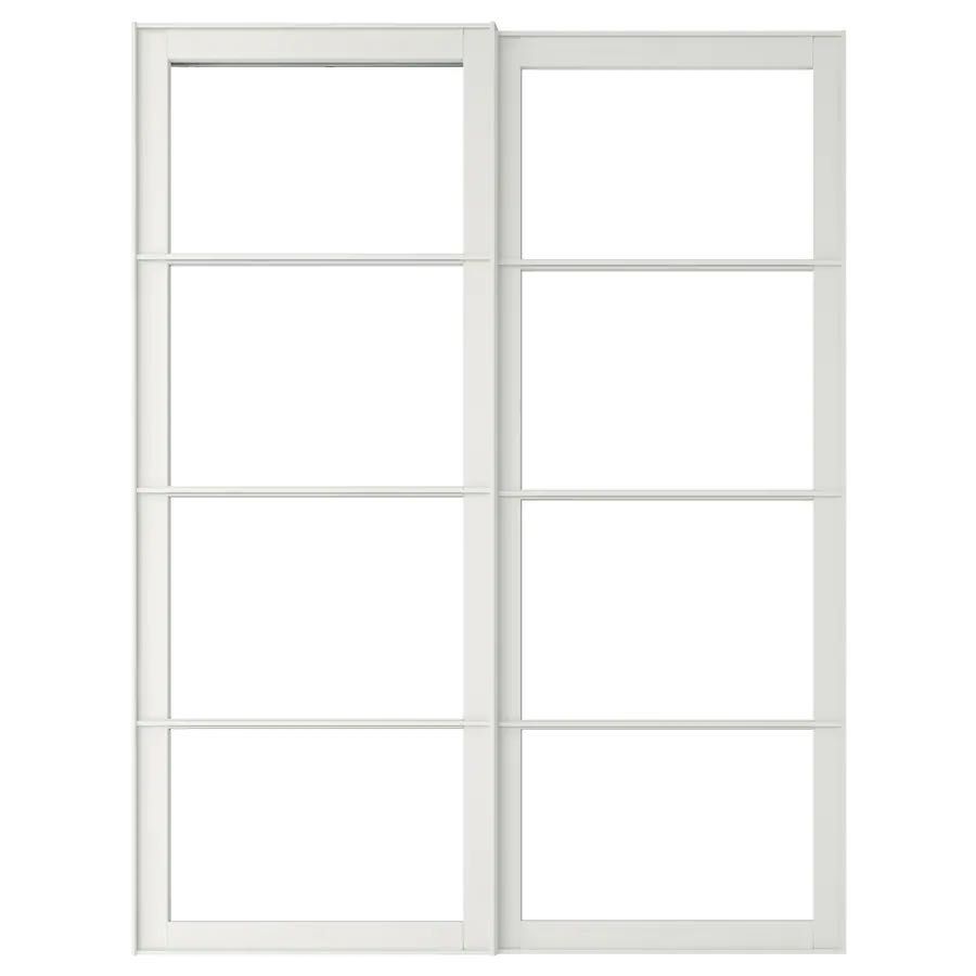 STORFOSNA/PAX drzwi przesuwane biały, jasnoszary filc 150x236cm