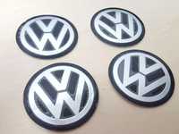 L681 - 4 Centros Símbolos Volkswagen Pretos Emblema VW 55mm NOVO