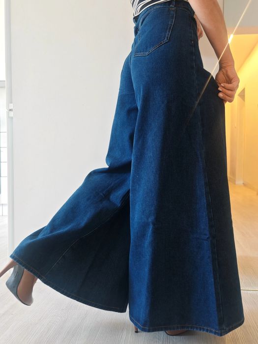 NOWE L 40 M 38 2w1 Spódnico Spodnie Baggy Jeansy szerokie Dzwony Szwed