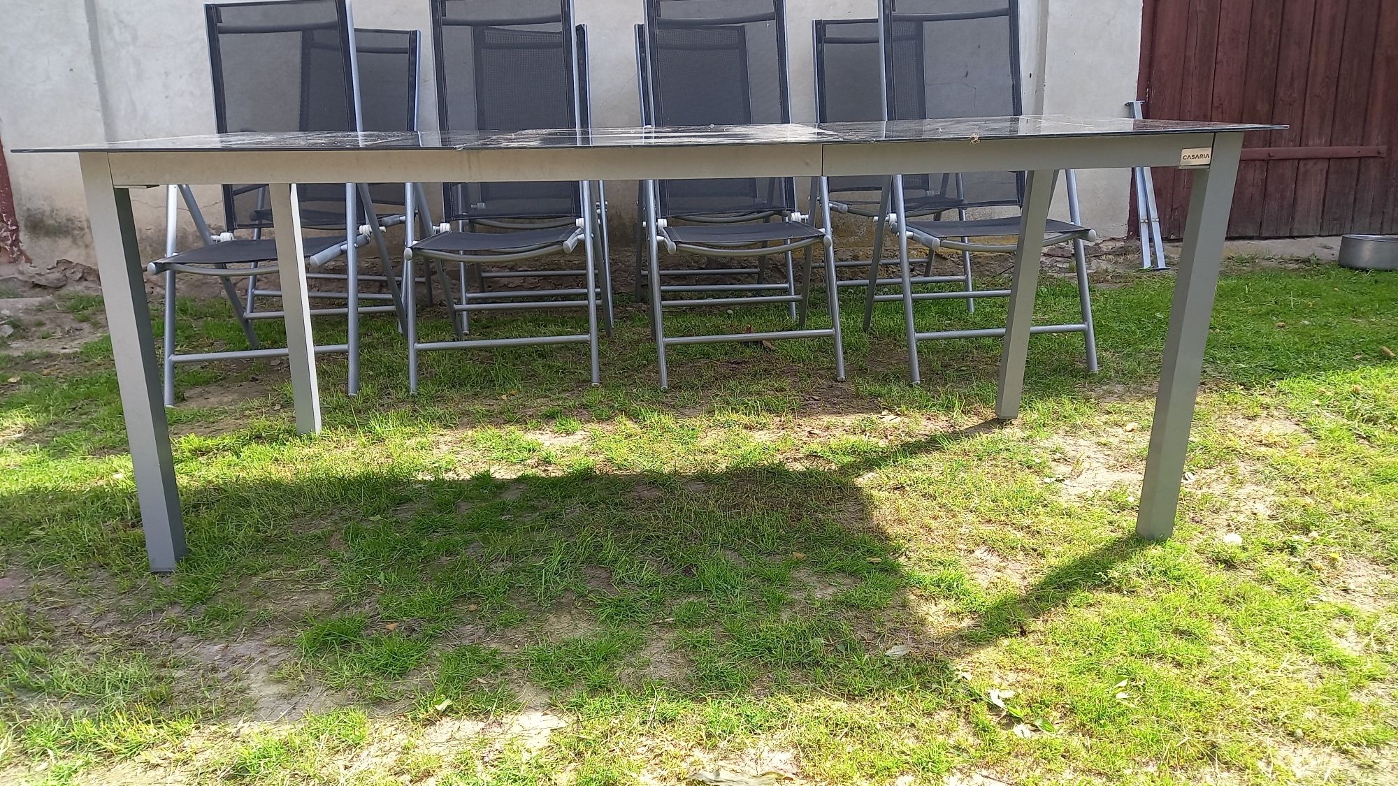 Stół i 8 krzeseł aluminiowy zestaw