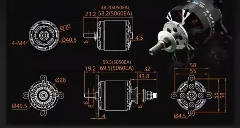 Безколекторний двигун dualsky xm5050ea-12 kv610